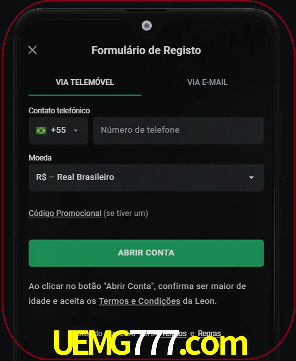 Abra o aplicativo e inicie o processo de registro.