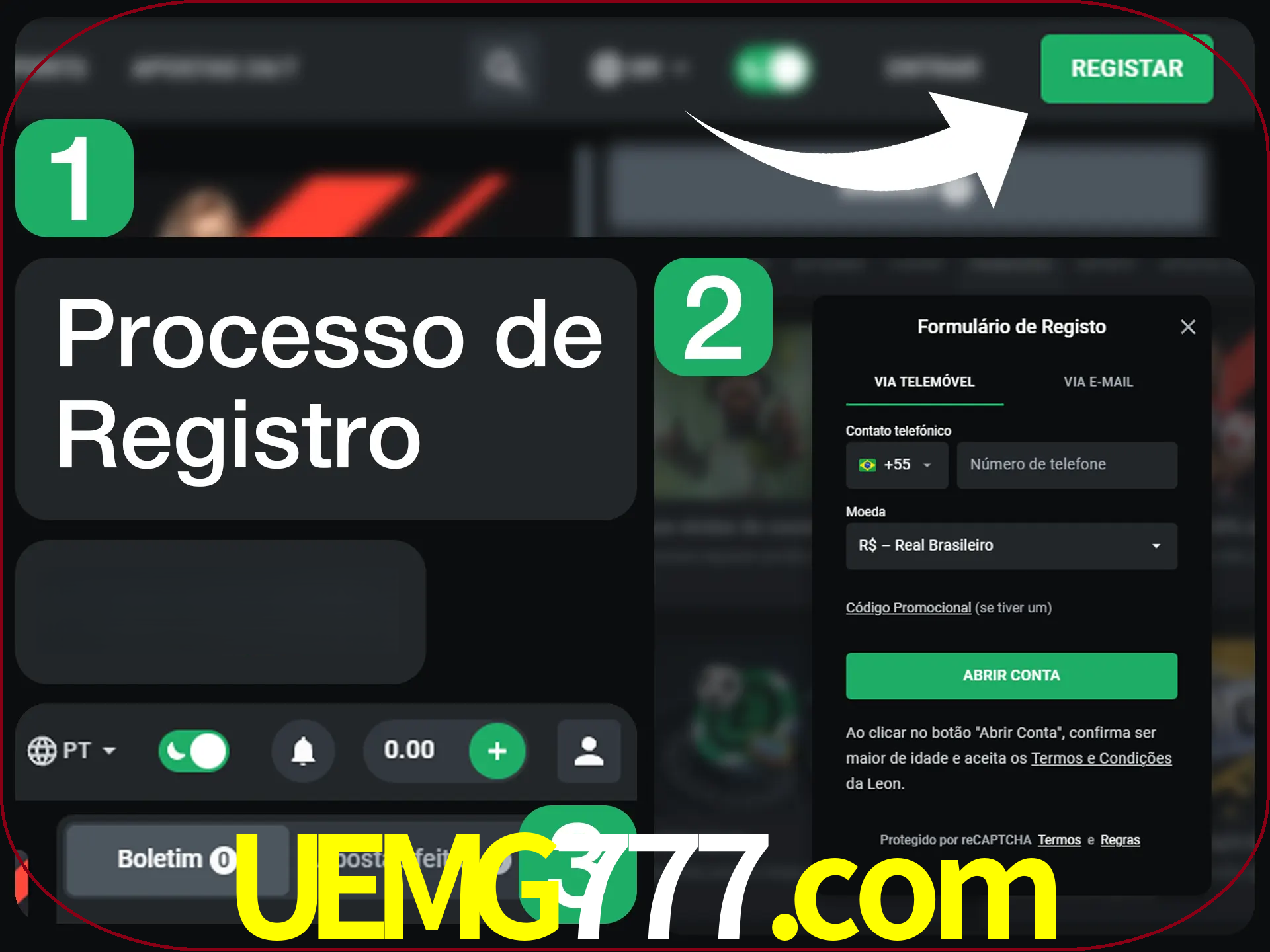 O processo de registro na LeonBet é simples.